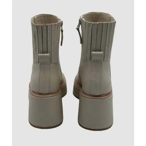 Dolce Vita Hilde Women’s Ankle Boots Ivory Leather Wedge Platform Size 9.5 NWOB - Picture 4 of 9